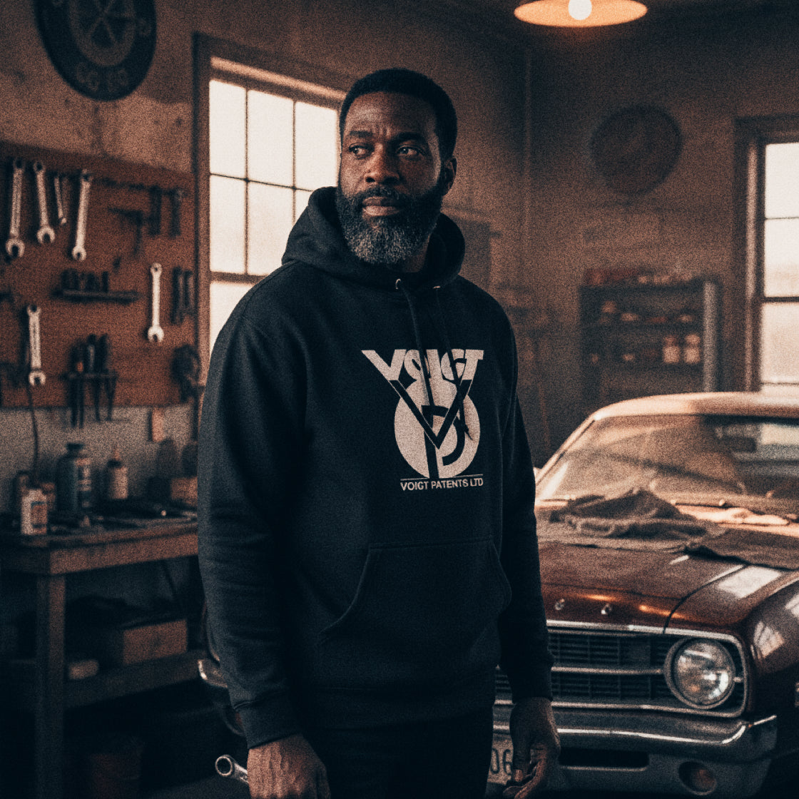 Voigt Patents Logo Hoodie